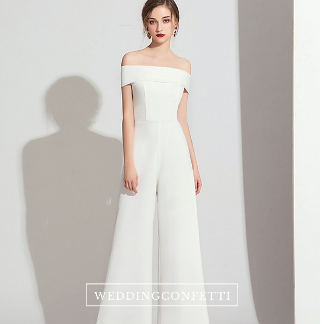 The Cellyn White Off Shoulder Jumpsuit