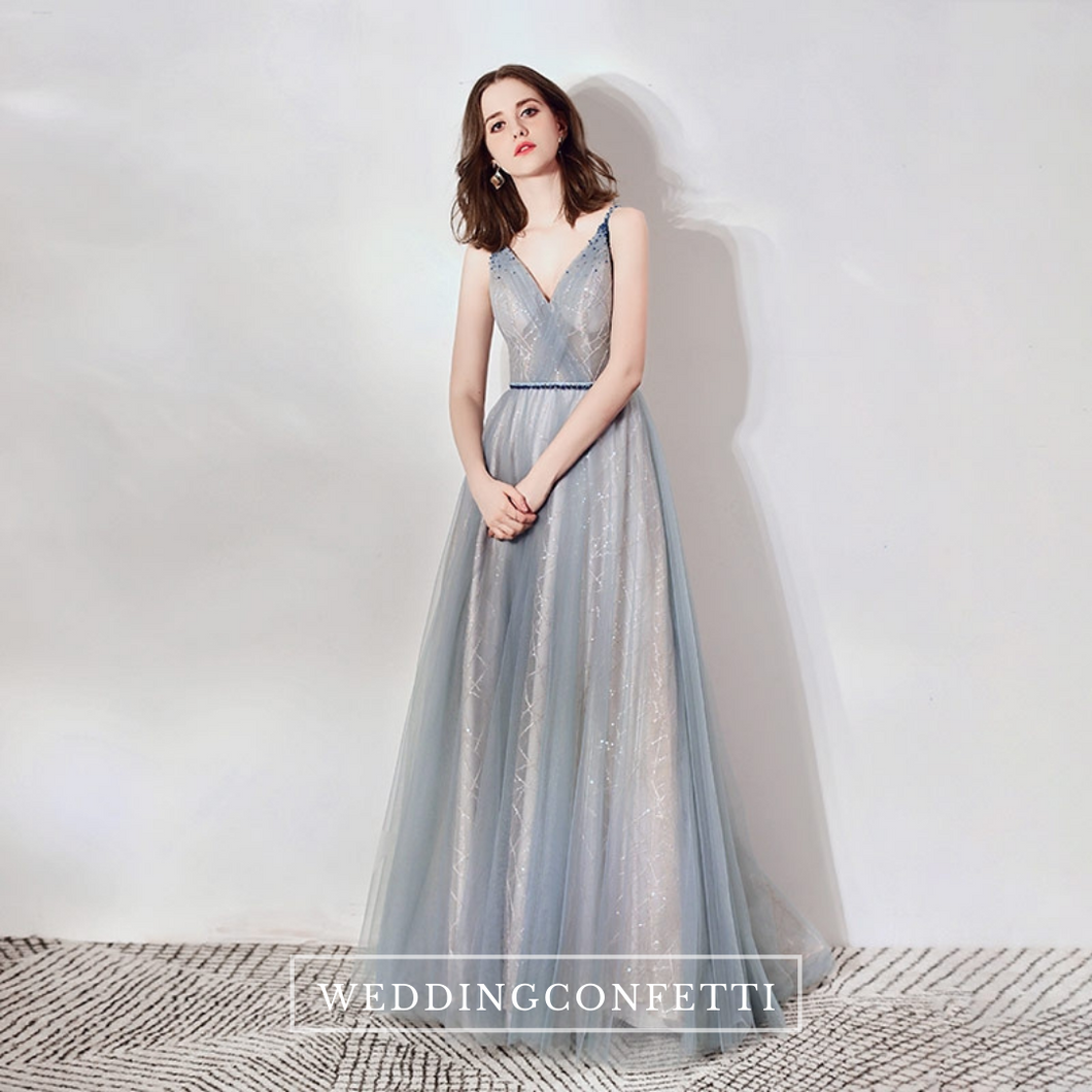 The Cara Ombre Greyish Sleeveless Gown