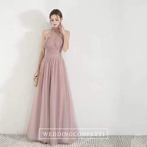 The Nikae Pink Halter Tulle Gown