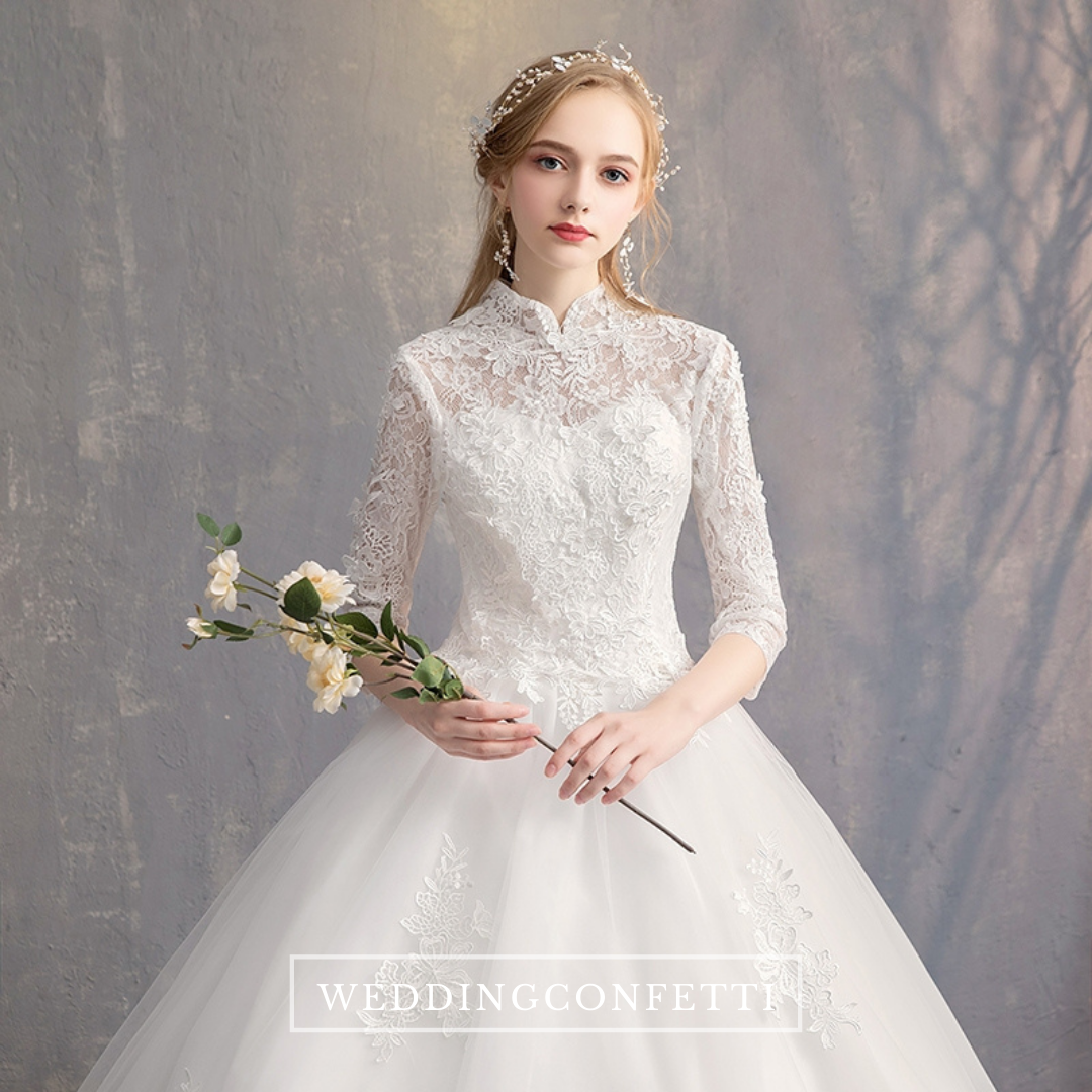 Chinese collar wedding best sale gown