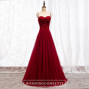 The Valent Sleeveless Red Gown