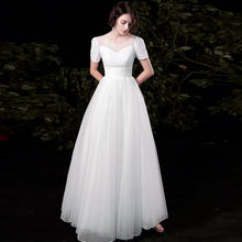 Load image into Gallery viewer, The Paisley Wedding Bridal Short Sleeves Gown
