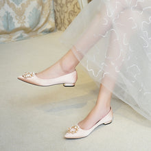 Load image into Gallery viewer, The Jazreel Wedding Bridal Pearl Pink Flats