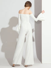 Load image into Gallery viewer, The Fessel White/Black Off Shoulder Jumpsuit