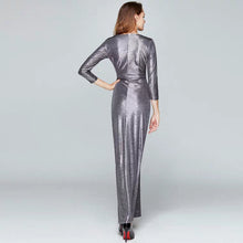 Load image into Gallery viewer, The Terra Silver Grey Long Sleeves Dress - WeddingConfetti