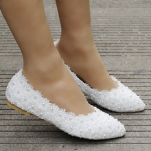 Load image into Gallery viewer, The Lora Wedding Bridal White Heels/Flats