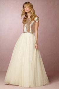 The Caia Wedding Bridal Sequined Crop Top Maxi & Skirt (Customisable) - WeddingConfetti
