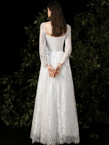 The Polliana Wedding Bridal Illusion Sleeves Gown