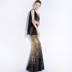 The Lynne Sequined Ombre Gown - WeddingConfetti