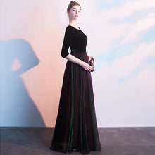Load image into Gallery viewer, The Rita Black Ombre Long Sleeves Gown - WeddingConfetti