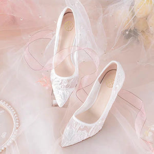 Wedding Lace Heels - WeddingConfetti