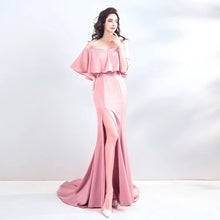 Load image into Gallery viewer, The Pennicily Pink Off Shoulder Dress - WeddingConfetti