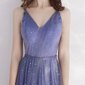 The Canopus Blue Sleeveless Star Gown - WeddingConfetti