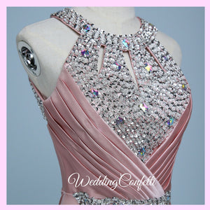 The Lovelia Halter Evening Gown (Many Colours Available) - WeddingConfetti