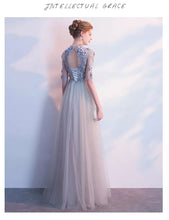 Load image into Gallery viewer, Sarah Grey Long Sleeves Gown - WeddingConfetti