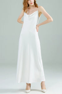 The Franca White Satin Dress
