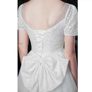 The Paisley Wedding Bridal Short Sleeves Gown