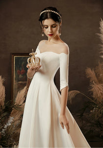 The Penelope Wedding Bridal Scalloped Hemline Off Shoulder Gown