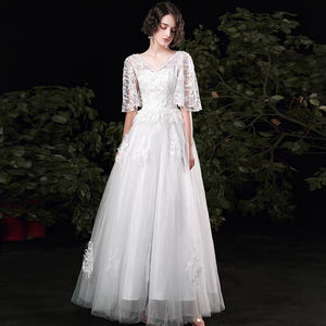 The Russel Wedding Bridal Flare Sleeves Lace Gown