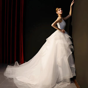 The Meredith Wedding Bridal Sleeveless Illusion Gown - WeddingConfetti