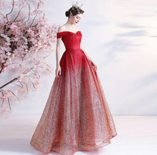 Load image into Gallery viewer, The Kiana Red Off Shoulder Gown