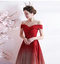 Load image into Gallery viewer, The Kiana Red Off Shoulder Gown