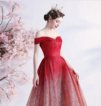 Load image into Gallery viewer, The Kiana Red Off Shoulder Gown