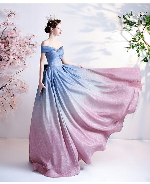 ombre pink and blue dress Pink and Blue Wedding Dress, "cotton Candy Colors", Ombre, Dip Dye, Size 4, New, Alfred Angelo