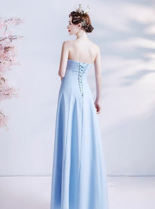 The Kera Sky Blue Tube Gown