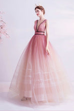 Load image into Gallery viewer, The Kenzia Pink Sleeveless Ombre Gown