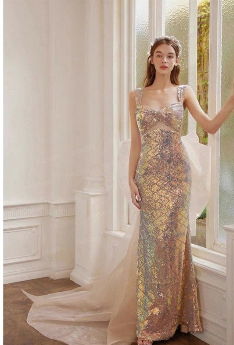 The Ariel Glitter Mermaid Gown WeddingConfetti The Ariel Glitter Mermaid Gown WeddingConfetti