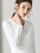 Load image into Gallery viewer, The Chantel Long Sleeves White Midi Dress