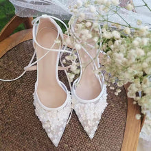 Load image into Gallery viewer, The Garden Wedding Lace Tie Heels