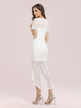 Load image into Gallery viewer, The Lorrina Wedding Bridal Short Sleeve Midi Gown