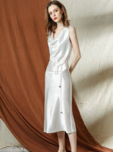 Load image into Gallery viewer, The Katelle White Satin Dress - WeddingConfetti