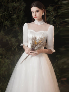 The Agatha Wedding Bridal Mid Sleeves Gown