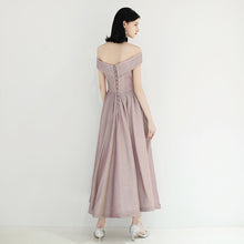 Load image into Gallery viewer, The Fellyn Pink Off Shoulder Midi Gown