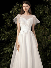 Load image into Gallery viewer, The Perla Wedding Bridal Cap Sleeves Gown