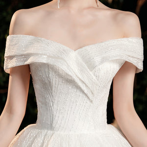 The Ristelle Wedding Bridal Sequined Off Shoulder Gown