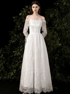 The Polliana Wedding Bridal Illusion Sleeves Gown