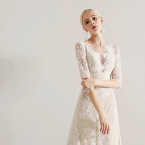 The Idora Lace Wedding Bridal Long Sleeves Dress - WeddingConfetti