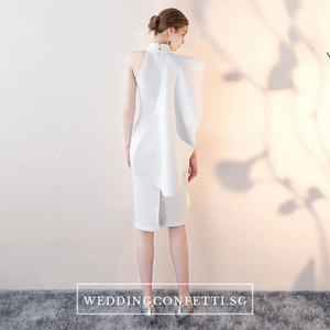 The Odellia Toga Sleeveless White / Pink Dress - WeddingConfetti