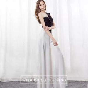The Oriselle Toga Colour Block White and Black Dress / Gown / Pantsuit - WeddingConfetti