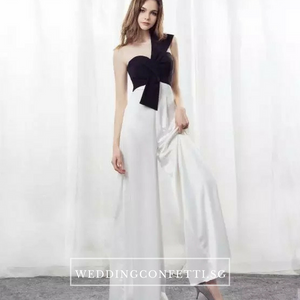 The Oriselle Toga Colour Block White and Black Dress / Gown / Pantsuit - WeddingConfetti