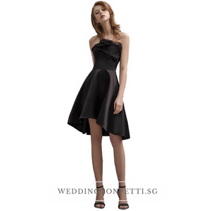 The Carenlyn Bridal Wedding Black Organza Tube Dress - WeddingConfetti