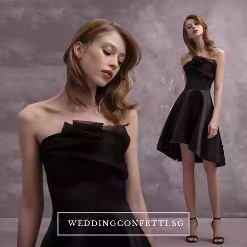 The Carenlyn Bridal Wedding Black Organza Tube Dress - WeddingConfetti