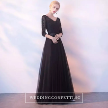 Load image into Gallery viewer, The Kastine Black Illusion Long Sleeves Dress - WeddingConfetti