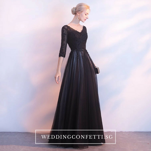 The Kastine Black Illusion Long Sleeves Dress - WeddingConfetti