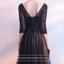 Load image into Gallery viewer, The Kastine Black Illusion Long Sleeves Dress - WeddingConfetti