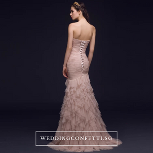 The Carlista Beige / Red Tube Dress - WeddingConfetti
